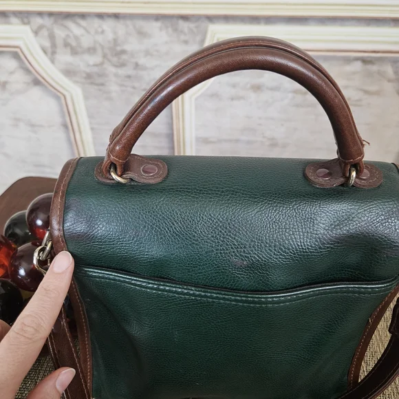 Vintage 1990s Liz Claiborne Handbag Purse Green Brown Crossbody Vtg 90s - Picture 5 of 11